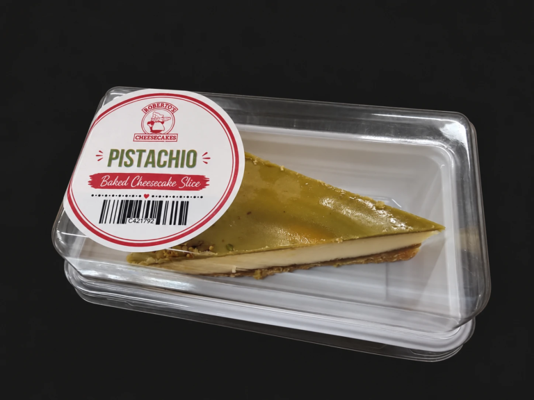 Pistachio cheesecake slice